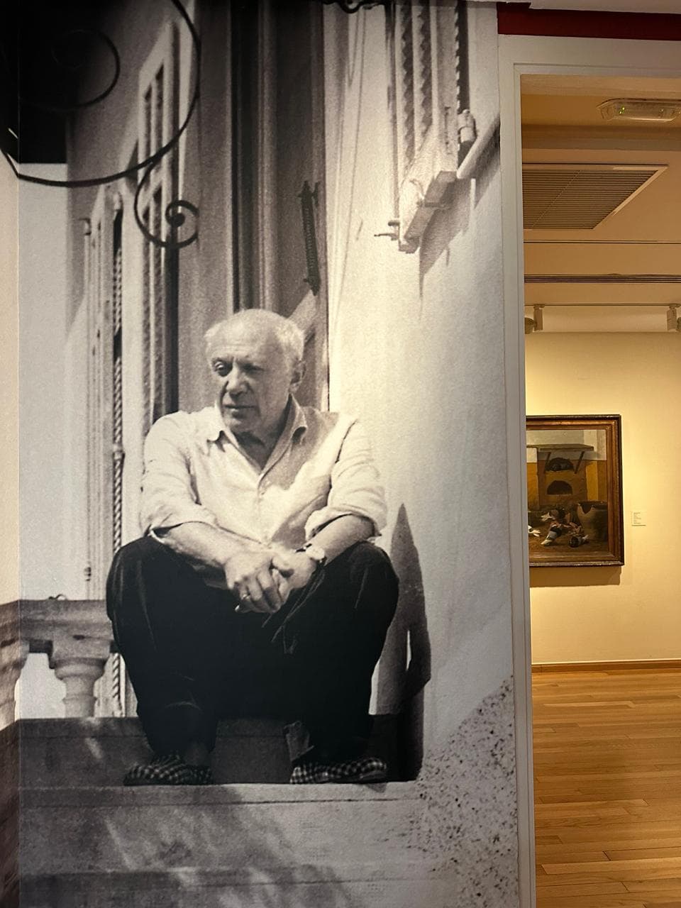 Portrait of Picasso with warm cinematic light